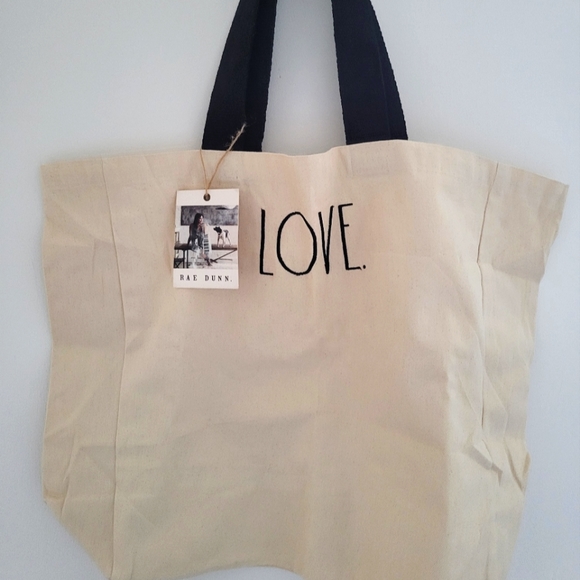 NWT RAE DUNN large canvas LOVE tote - Picture 2 of 4